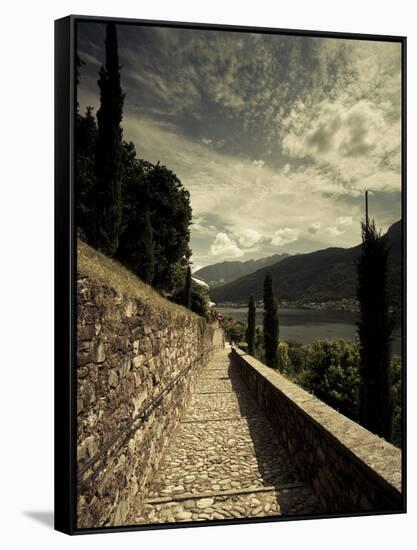Staircase Leading Towards a Church, Chiesa Santa Maria Del Sasso, Morcote, Lake Lugano, Ticino, ...-null-Framed Stretched Canvas
