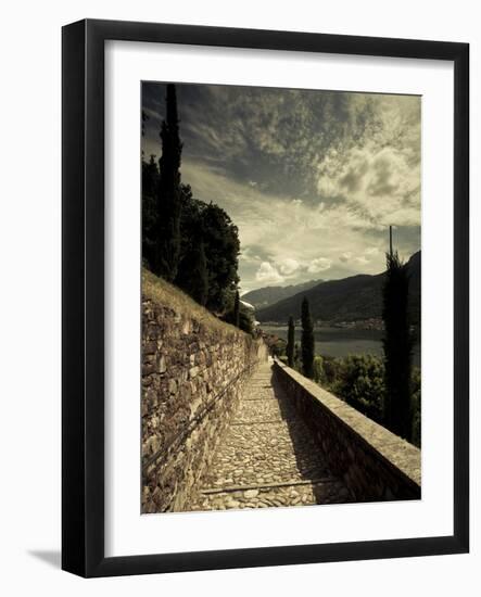 Staircase Leading Towards a Church, Chiesa Santa Maria Del Sasso, Morcote, Lake Lugano, Ticino, ...-null-Framed Photographic Print