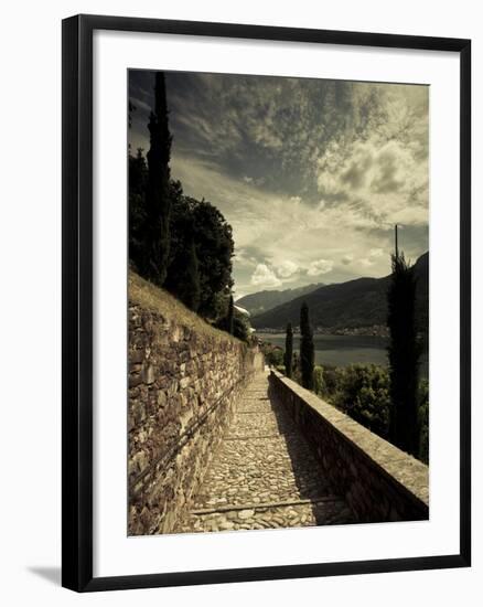 Staircase Leading Towards a Church, Chiesa Santa Maria Del Sasso, Morcote, Lake Lugano, Ticino, ...-null-Framed Photographic Print