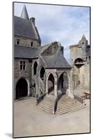 Staircase of City Hall and Madeleine Tower, View of the Castle of Vitre, Brittany, France-null-Mounted Giclee Print