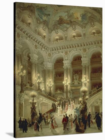 Staircase of Paris Opera, 1877-Louis Beroud-Stretched Canvas