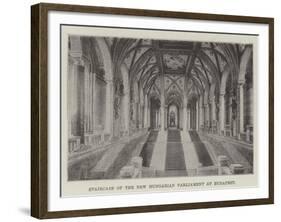 Staircase of the New Hungarian Parliament at Budapest-null-Framed Giclee Print