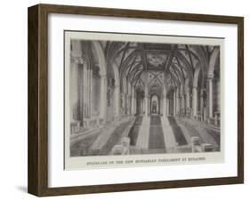 Staircase of the New Hungarian Parliament at Budapest-null-Framed Giclee Print