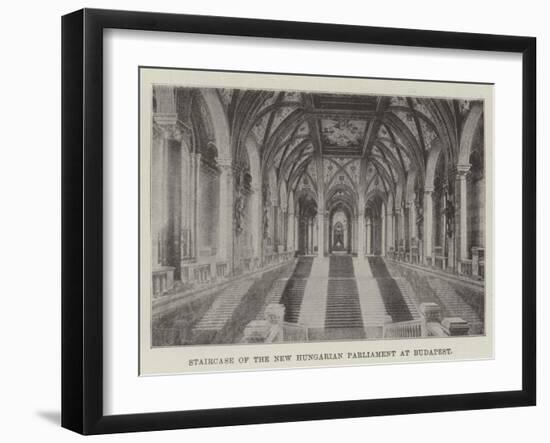 Staircase of the New Hungarian Parliament at Budapest-null-Framed Giclee Print