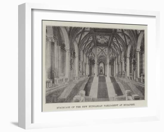 Staircase of the New Hungarian Parliament at Budapest-null-Framed Giclee Print