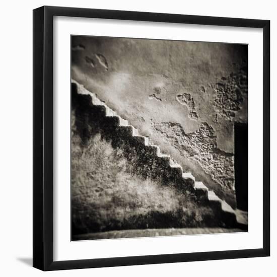 Staircase on the Outside of an Old Stone Wall, Chefchaouen, Morocco-Lee Frost-Framed Photographic Print