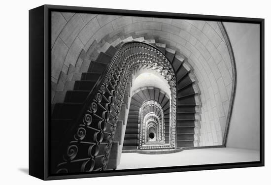 Staircase Perspective-George Oze-Framed Stretched Canvas