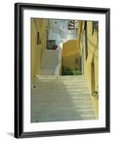 Staircases Between Houses, Yialos, Symi, Dodecanese Islands, Greek Islands, Greece, Europe-Amanda Hall-Framed Photographic Print