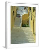 Staircases Between Houses, Yialos, Symi, Dodecanese Islands, Greek Islands, Greece, Europe-Amanda Hall-Framed Photographic Print