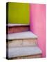 Stairs and Colorful Walls, San Miguel, Guanajuato State, Mexico-Julie Eggers-Stretched Canvas