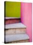 Stairs and Colorful Walls, San Miguel, Guanajuato State, Mexico-Julie Eggers-Stretched Canvas