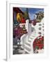 Stairs and Flowers, Chora, Mykonos, Greece-Adam Jones-Framed Photographic Print