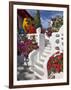 Stairs and Flowers, Chora, Mykonos, Greece-Adam Jones-Framed Photographic Print