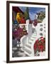 Stairs and Flowers, Chora, Mykonos, Greece-Adam Jones-Framed Photographic Print