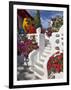 Stairs and Flowers, Chora, Mykonos, Greece-Adam Jones-Framed Photographic Print