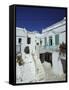 Stairs, Houses and Decorations of Chora, Cyclades Islands, Greece-Michele Molinari-Framed Stretched Canvas