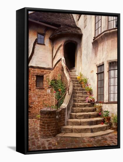 Stairs Leading into a Building, Berkeley, California, USA-Tom Haseltine-Framed Stretched Canvas