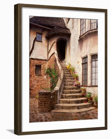 Stairs Leading into a Building, Berkeley, California, USA-Tom Haseltine-Framed Photographic Print