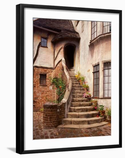 Stairs Leading into a Building, Berkeley, California, USA-Tom Haseltine-Framed Photographic Print