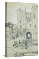Stairs Leading to S. Pietro in Vincoli-Edward Lear-Stretched Canvas