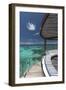 Stairs to the Beach and Sofa Overlooking the Ocean, Maldives, Indian Ocean-Sakis Papadopoulos-Framed Photographic Print