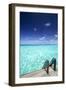 Stairs to the Ocean, Maldives, Indian Ocean-Sakis Papadopoulos-Framed Photographic Print