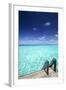 Stairs to the Ocean, Maldives, Indian Ocean-Sakis Papadopoulos-Framed Photographic Print