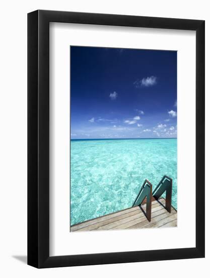 Stairs to the Ocean, Maldives, Indian Ocean-Sakis Papadopoulos-Framed Photographic Print
