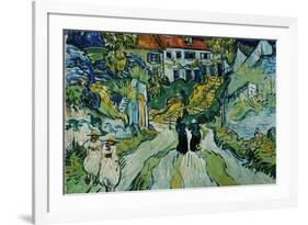 Stairway at Auvers-Vincent van Gogh-Framed Premium Giclee Print