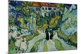 Stairway at Auvers-Vincent van Gogh-Mounted Premium Giclee Print