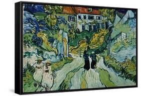 Stairway at Auvers-Vincent van Gogh-Framed Stretched Canvas