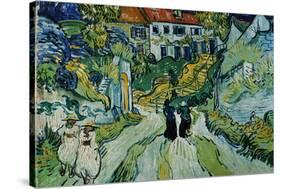 Stairway at Auvers-Vincent van Gogh-Stretched Canvas