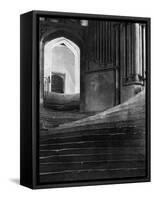 Stairway in Wells Cathedral, England-null-Framed Stretched Canvas