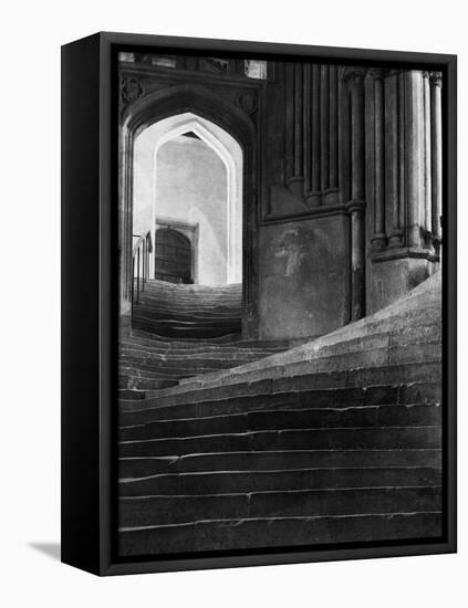 Stairway in Wells Cathedral, England-null-Framed Stretched Canvas