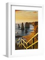 Stairway near Twelve Apostles at Sunset-Jon Hicks-Framed Photographic Print