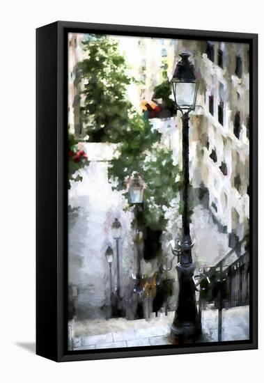 Stairway on Montmartre-Philippe Hugonnard-Framed Stretched Canvas