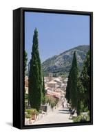 Stairway to Calvary, Behind Monastery on Puig De Maria Mountain, Pollenca-Markus Lange-Framed Stretched Canvas