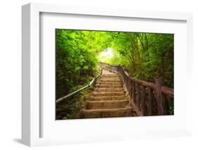 Stairway to Forest, Erawan National Park,Kanchanburi,Thailand-lkunl-Framed Photographic Print