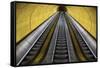 Stairway to Heaven in Washington DC Metrorail Escalator to Mass Transet Trains-Joseph Sohm-Framed Stretched Canvas