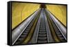 Stairway to Heaven in Washington DC Metrorail Escalator to Mass Transet Trains-Joseph Sohm-Framed Stretched Canvas