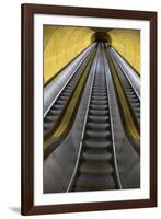 Stairway to Heaven in Washington DC Metrorail Escalator to Mass Transet Trains-Joseph Sohm-Framed Photographic Print