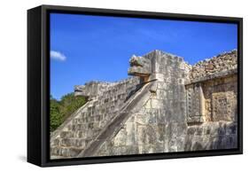 Stairway with Serpent Heads, Platform of Venus, Chichen Itza, Yucatan, Mexico, North America-Richard Maschmeyer-Framed Stretched Canvas