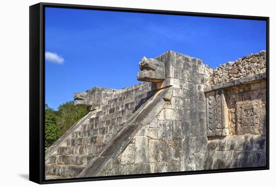 Stairway with Serpent Heads, Platform of Venus, Chichen Itza, Yucatan, Mexico, North America-Richard Maschmeyer-Framed Stretched Canvas