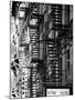 Stairways, Fire Escapes, Black and White Photography, Street Times Square, Manhattan, New York, US-Philippe Hugonnard-Mounted Photographic Print