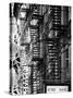 Stairways, Fire Escapes, Black and White Photography, Street Times Square, Manhattan, New York, US-Philippe Hugonnard-Stretched Canvas