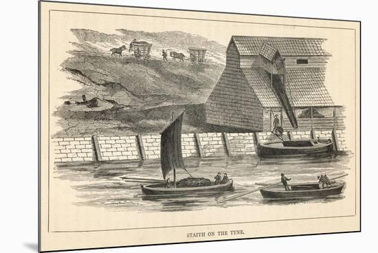 Staith from Which Coal is Being Transferred onto Barges on the River Tyne North-East England-null-Mounted Art Print