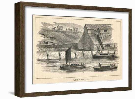 Staith from Which Coal is Being Transferred onto Barges on the River Tyne North-East England-null-Framed Art Print