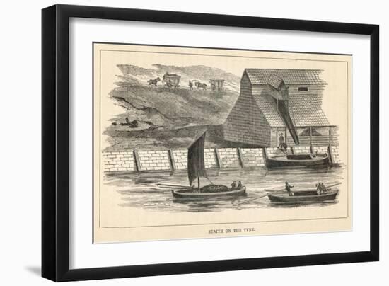 Staith from Which Coal is Being Transferred onto Barges on the River Tyne North-East England-null-Framed Art Print