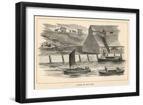 Staith from Which Coal is Being Transferred onto Barges on the River Tyne North-East England-null-Framed Art Print