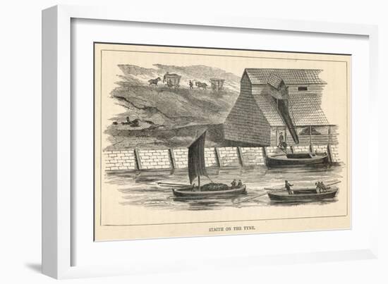 Staith from Which Coal is Being Transferred onto Barges on the River Tyne North-East England-null-Framed Art Print